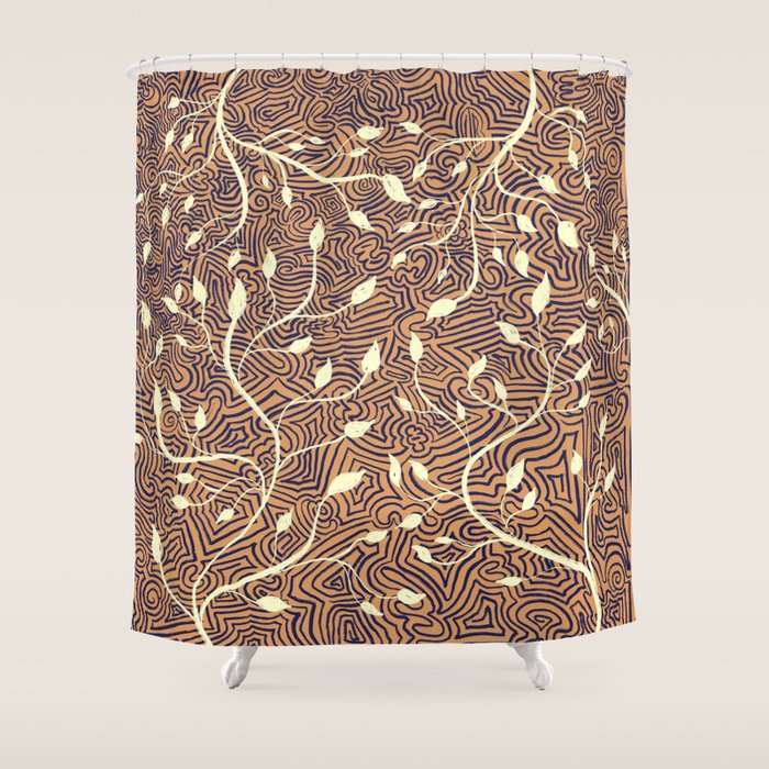 Classic Woodland Vines in Brown  Shower Curtain Gallery Image 1