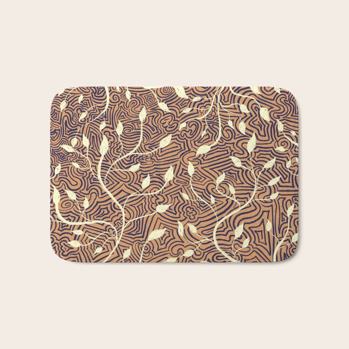 Classic Woodland Vines in Brown  Bath Mat Gallery Image 1