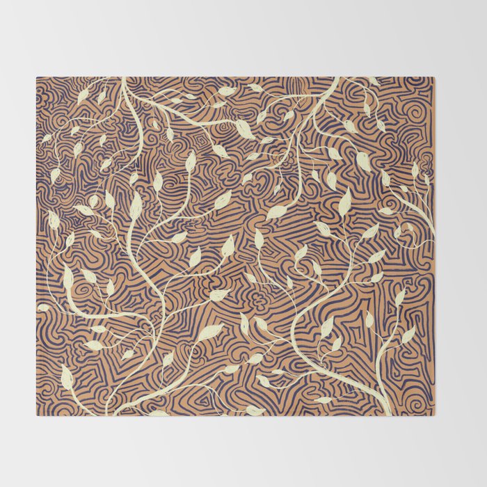 Classic Woodland Vines in Brown  Throw Blanket Gallery Image 2