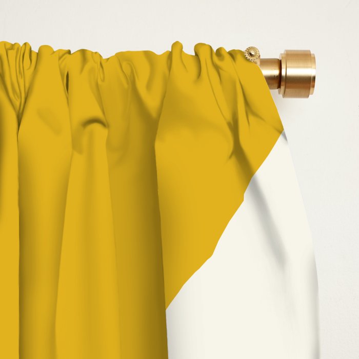 Modern Retro Liquid Swirl Abstract Pattern Orange Mustard Blue Window Curtain Gallery Image 2