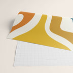 Modern Retro Liquid Swirl Abstract Pattern Orange Mustard Blue Wrapping Paper Gallery Image 2