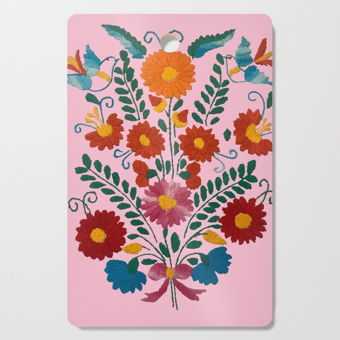 Mexican Blue Birds in Pink Cutting Board Gallery Image 1