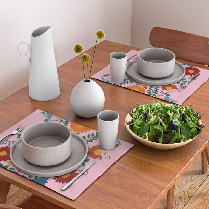 Mexican Blue Birds in Pink Placemat Gallery Image 2