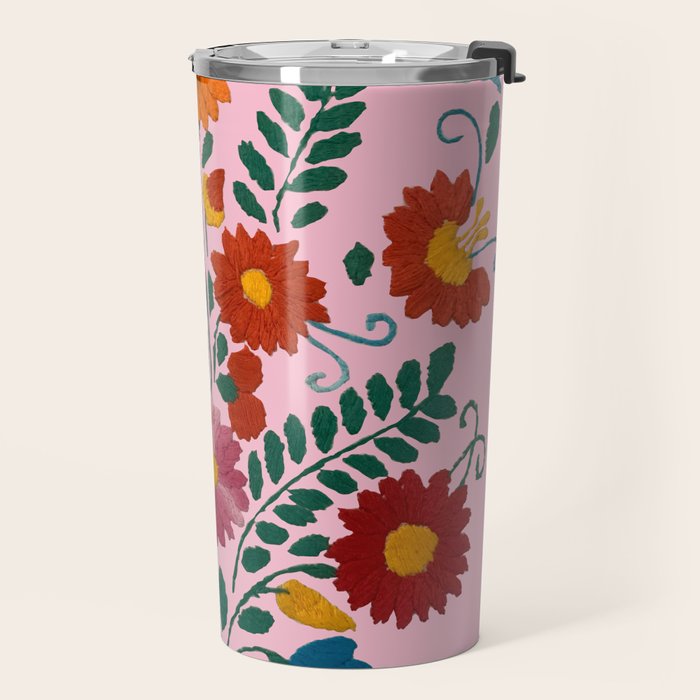 Mexican Blue Birds in Pink Travel Mug Gallery Image 2