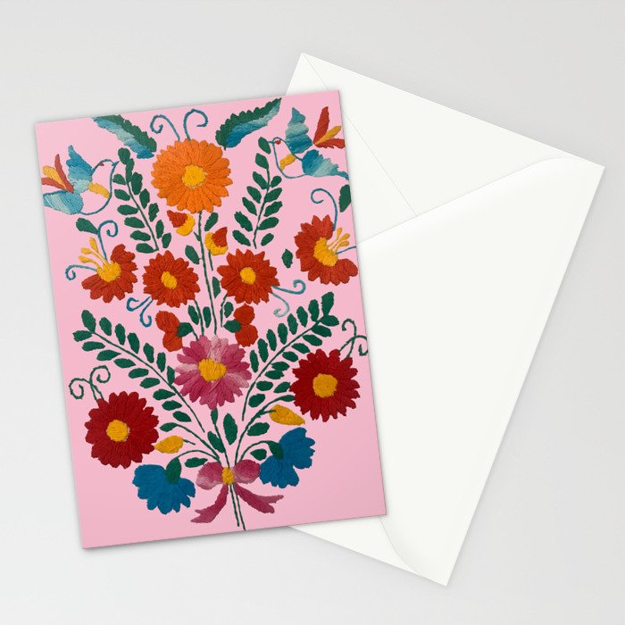Mexican Blue Birds in Pink Stationery Card Gallery Image 2