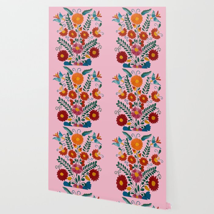 Mexican Blue Birds in Pink Wallpaper Gallery Image 2