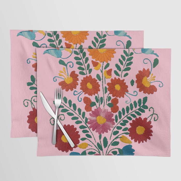 Mexican Blue Birds in Pink Placemat Gallery Image 1