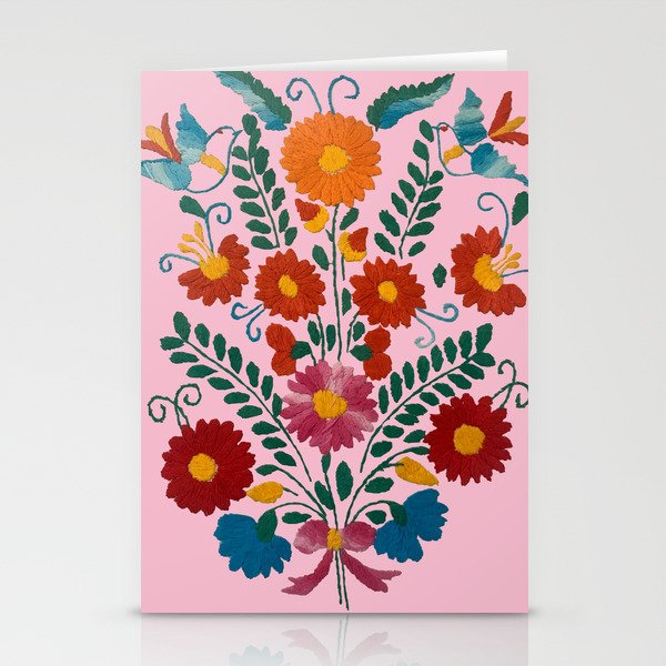 Mexican Blue Birds in Pink Stationery Card Gallery Image 2