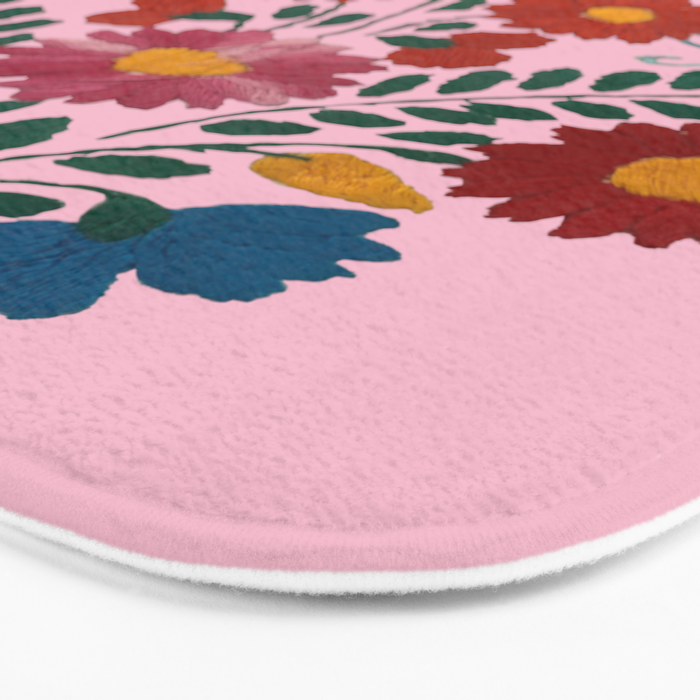 Mexican Blue Birds in Pink Bath Mat Gallery Image 3