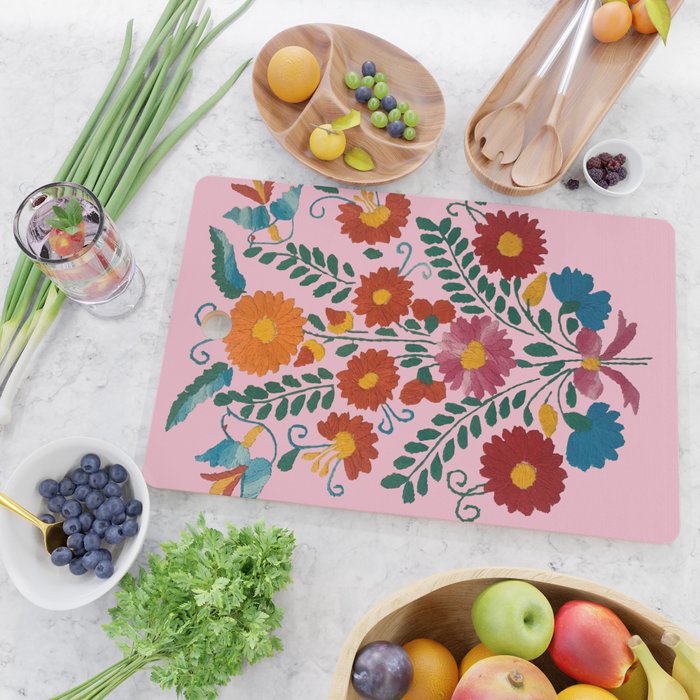 Mexican Blue Birds in Pink Cutting Board Gallery Image 2