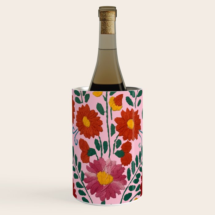 Mexican Blue Birds in Pink Wine Chiller Gallery Image 1