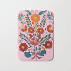 Mexican Blue Birds in Pink Bath Mat Gallery Image 1