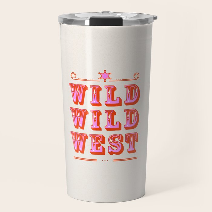 Wild Wild West Cowboy Typography Travel Mug Gallery Image 1
