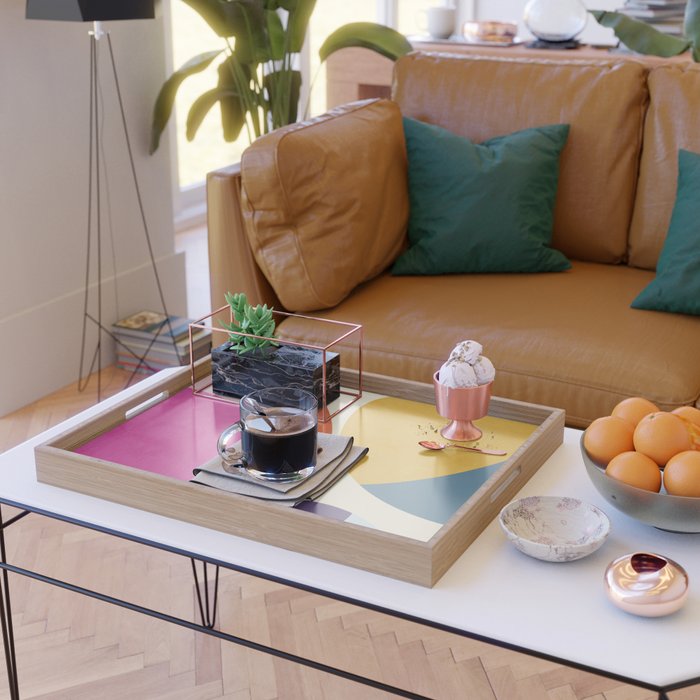 mid century modern semi-circles Serving Tray Gallery Image 2