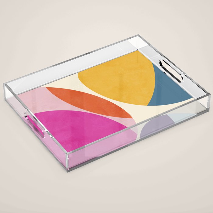 mid century modern semi-circles Acrylic Tray Gallery Image 1