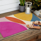 mid century modern semi-circles Outdoor Rug Gallery Image 2