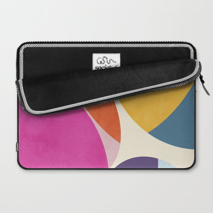mid century modern semi-circles Laptop Sleeve Gallery Image 2