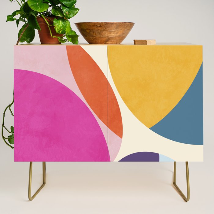 mid century modern semi-circles Credenza Gallery Image 1