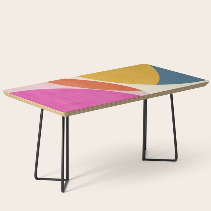 mid century modern semi-circles Coffee Table Gallery Image 1