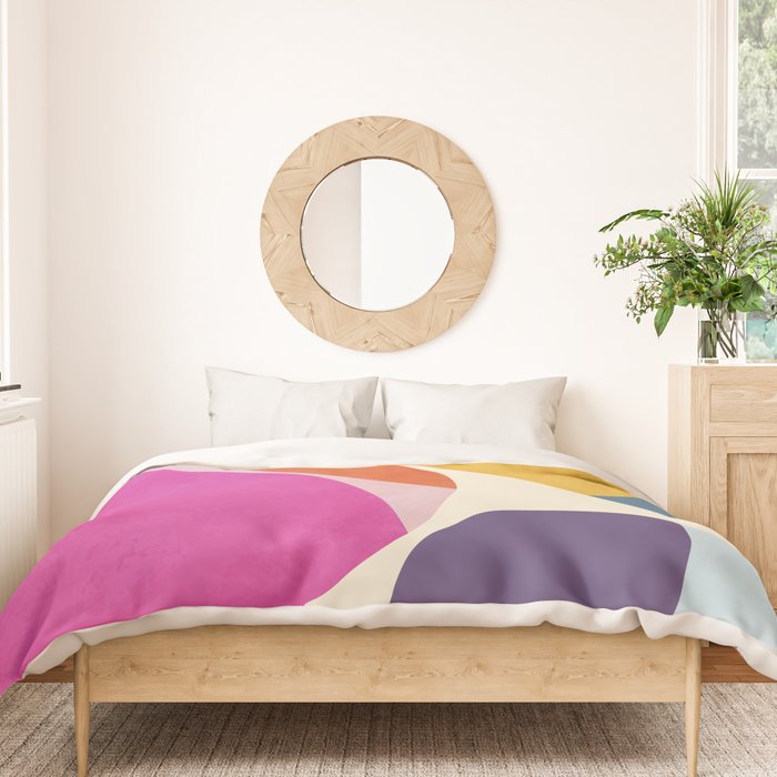mid century modern semi-circles Duvet Cover Gallery Image 3
