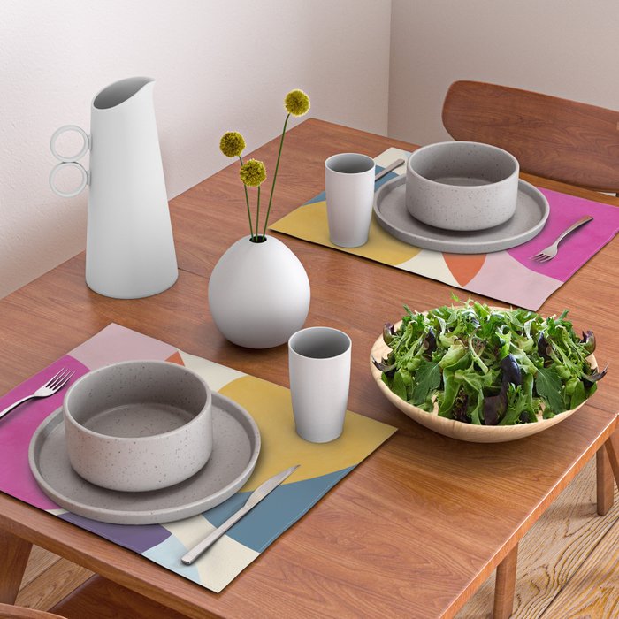mid century modern semi-circles Placemat Gallery Image 2