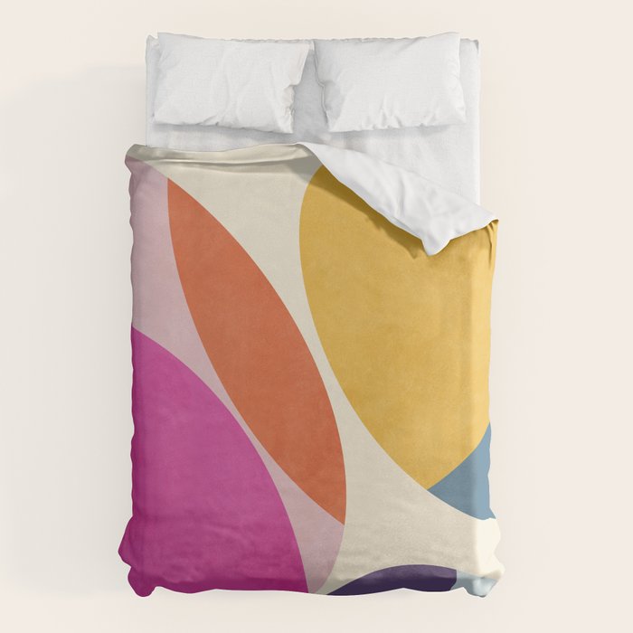 mid century modern semi-circles Duvet Cover Gallery Image 6