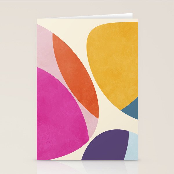 mid century modern semi-circles Stationery Card Gallery Image 1