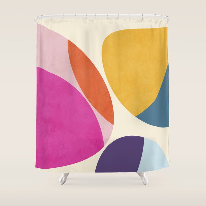 mid century modern semi-circles Shower Curtain Gallery Image 1