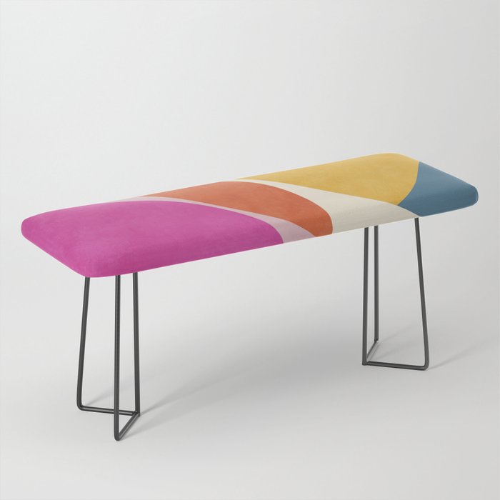 mid century modern semi-circles Bench Gallery Image 1