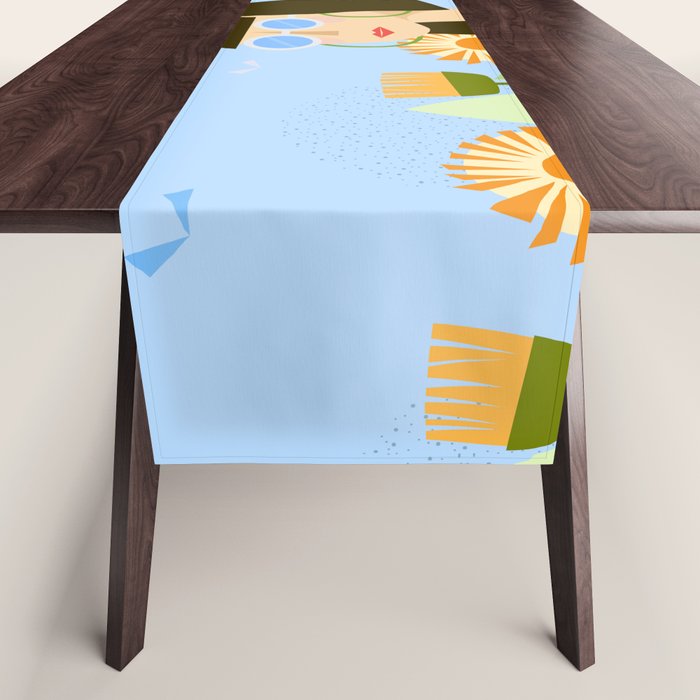 Girl with plants Table Runner Gallery Image 1