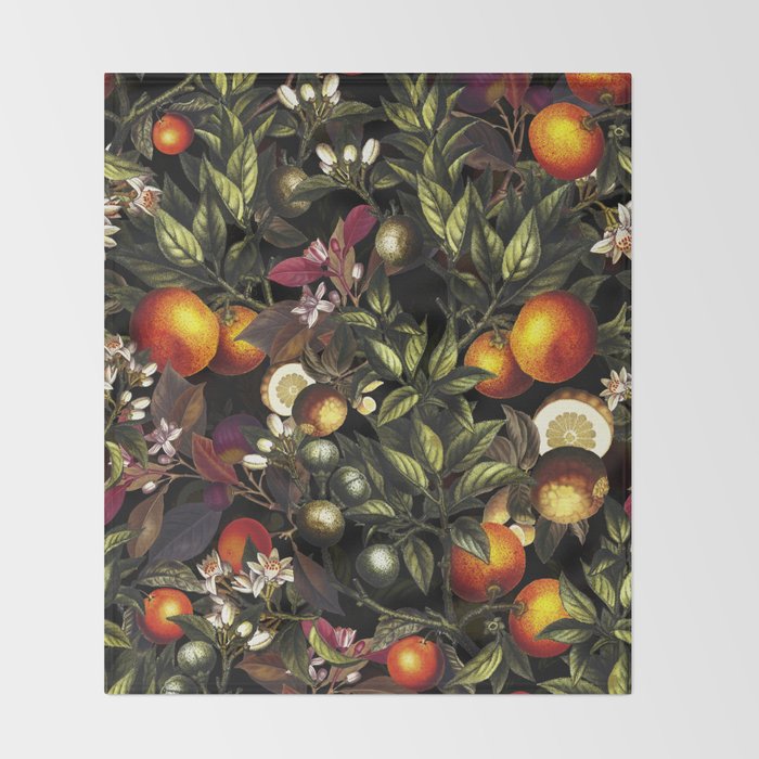 Vintage Fruit Pattern XXVII Throw Blanket Gallery Image 2