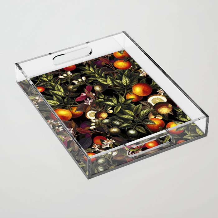 Vintage Fruit Pattern XXVII Acrylic Tray Gallery Image 1