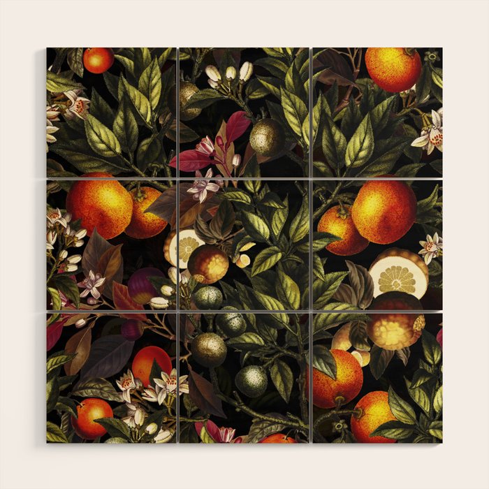 Vintage Fruit Pattern XXVII Wood Wall Art Gallery Image 1