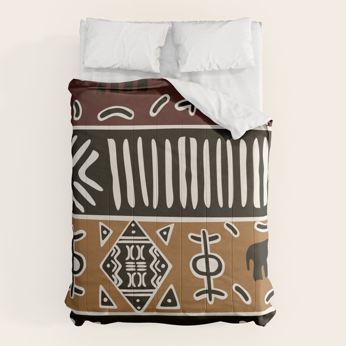 African mud cloth with elephants Comforter Gallery Image 6