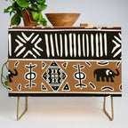 African mud cloth with elephants Credenza Gallery Image 1