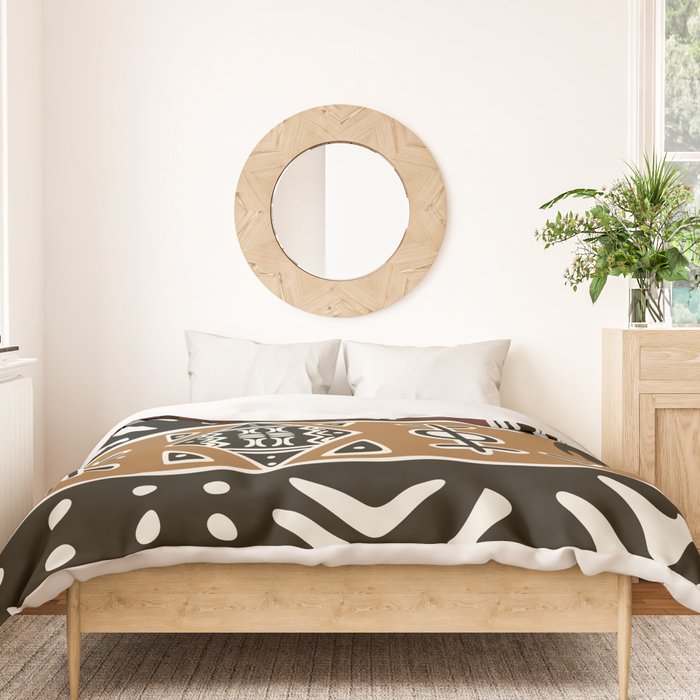 African mud cloth with elephants Duvet Cover Gallery Image 3