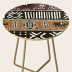 African mud cloth with elephants Side Table Gallery Image 2