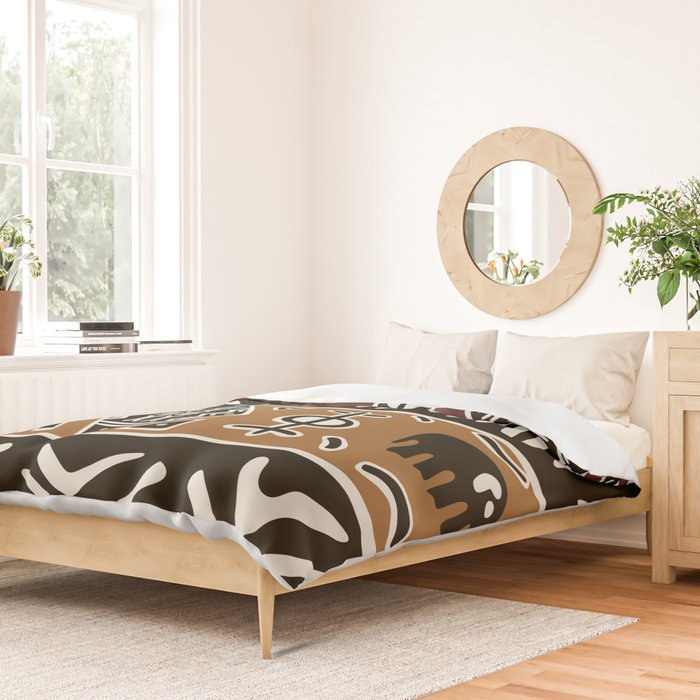 African mud cloth with elephants Duvet Cover Gallery Image 2