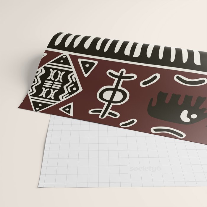 African mud cloth with elephants Wrapping Paper Gallery Image 2