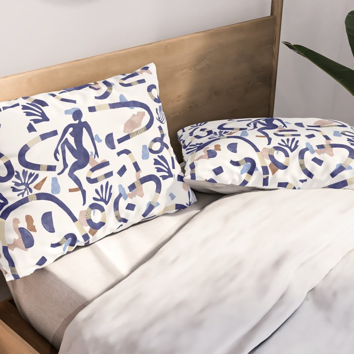 Abstract women between shapes II Pillow Sham Gallery Image 2
