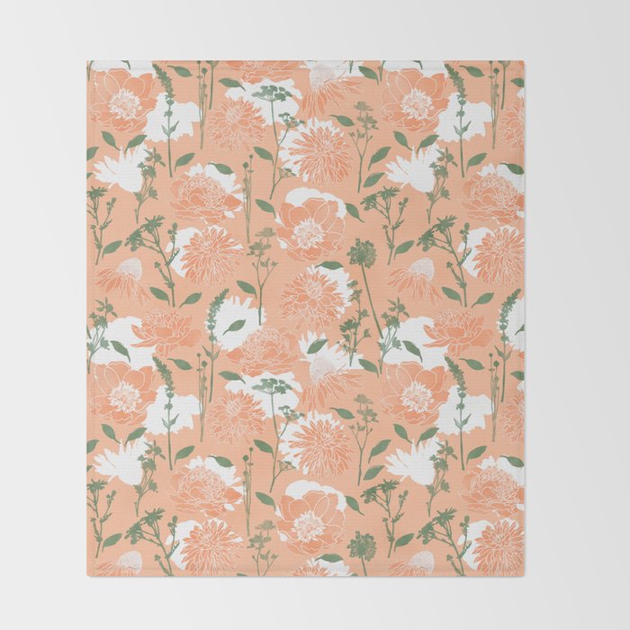 Modern floral blooms PGM7 Throw Blanket Gallery Image 2