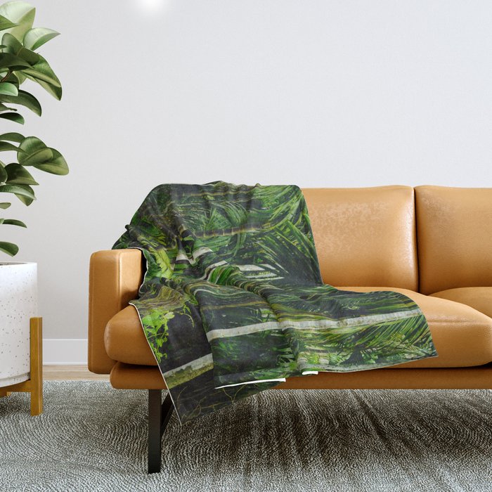 Tropical Bamboo Palm Forest Throw Blanket Gallery Image 1