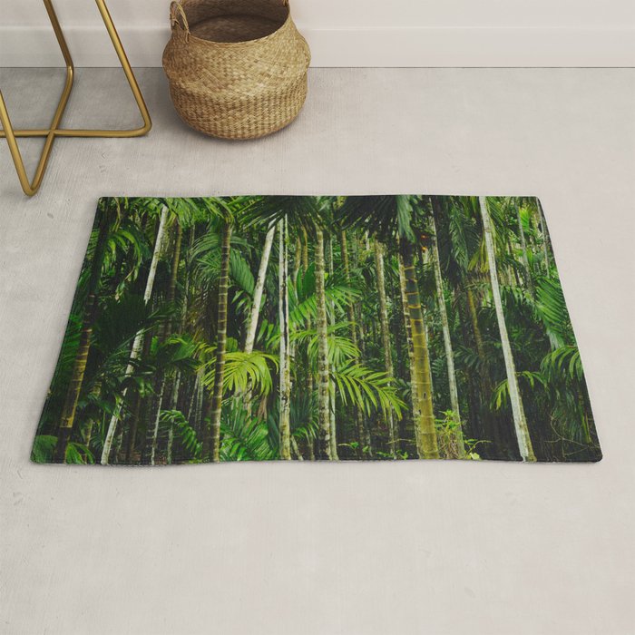Tropical Bamboo Palm Forest Rug Gallery Image 1