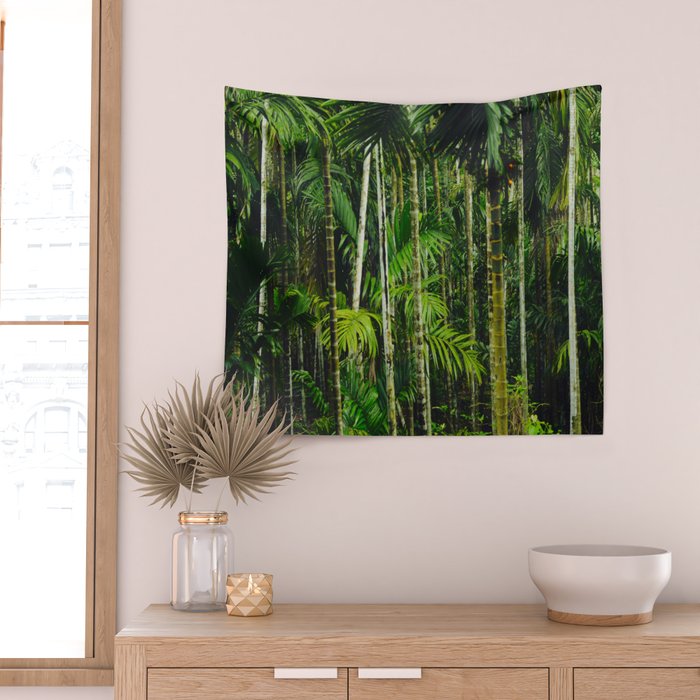 Tropical Bamboo Palm Forest Wall Tapestry Gallery Image 2