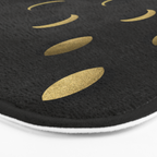 The Lunar Cycle â¢ Phases of the Moon - Black & Gold Palette Bath Mat Gallery Image 3