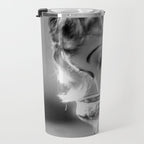 Jazz Age Blond Sipping Champagne black and white photograph / photography Travel Mug Gallery Image 3