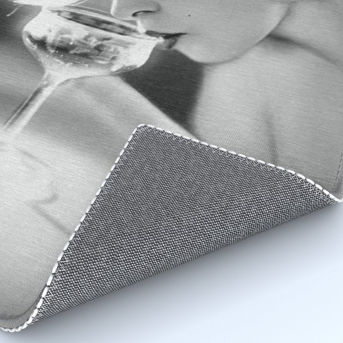 Jazz Age Blond Sipping Champagne black and white photograph / photography Rug Gallery Image 4