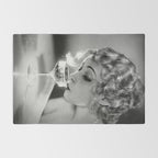 Jazz Age Blond Sipping Champagne black and white photograph / photography Rug Gallery Image 2