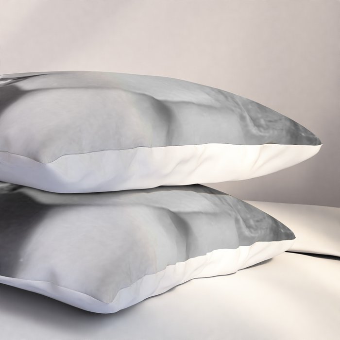 Jazz Age Blond Sipping Champagne black and white photograph / photography Pillow Sham Gallery Image 3