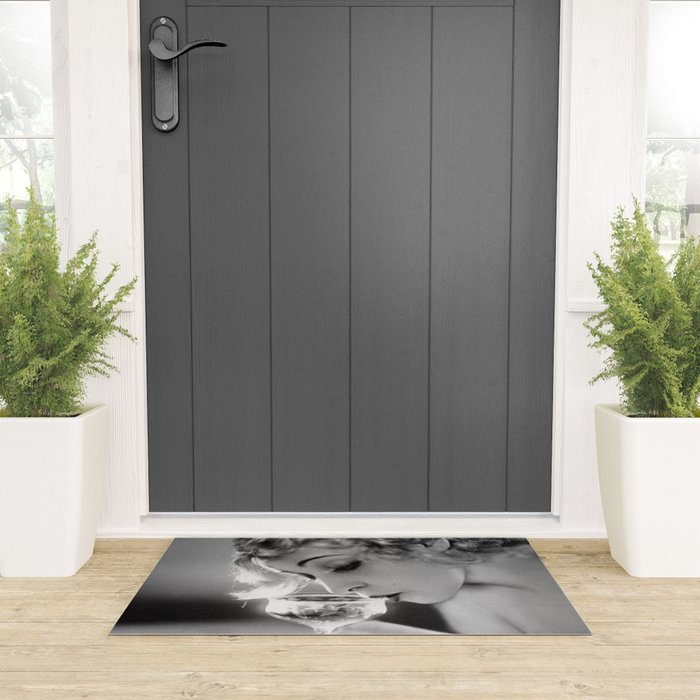 Jazz Age Blond Sipping Champagne black and white photograph / photography Welcome Mat Gallery Image 3